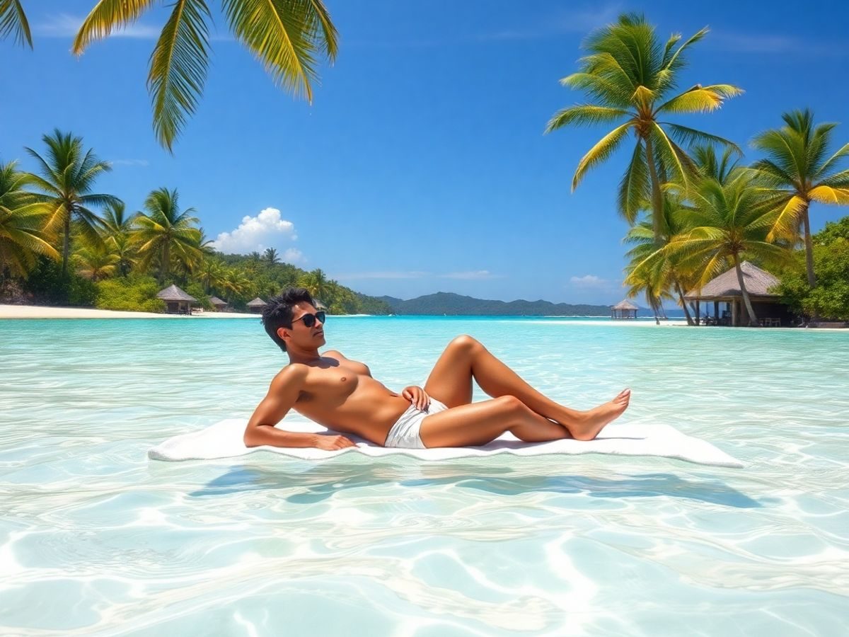 Celebrități relaxându-se pe plaje tropicale luxoase.